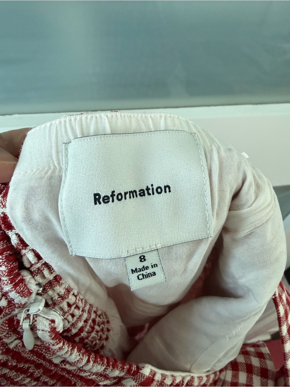 Reformation Tala Red Gingham Midi Halter Dress size 8 perfect condition - Picture 4 of 4